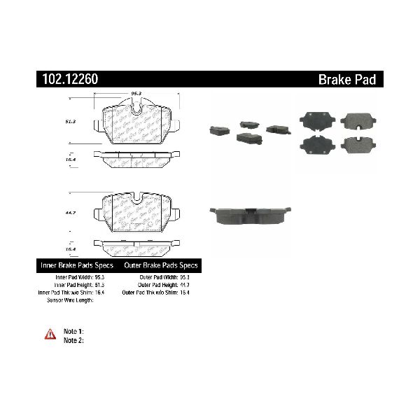 2013-2016 Mini Cooper Paceman Disc Brake Pad Set - Rear (Centric)