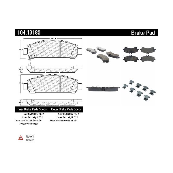 2010-2018 Mercedes-Benz Sprinter 3500 Disc Brake Pad Set - Rear (Centric)