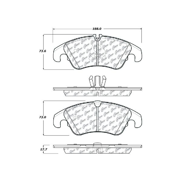 2012-2018 Audi A6 Disc Brake Pad Set - Front (Centric)