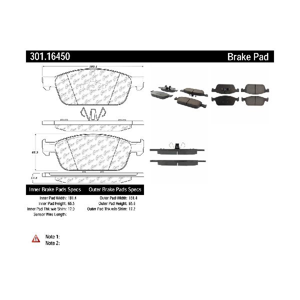 2022-2023 Ford Transit Connect Disc Brake Pad Set - Front (Centric)