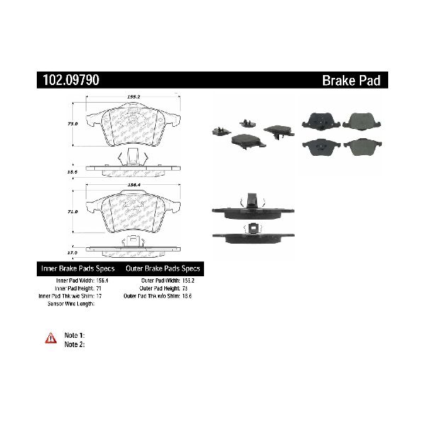 2003-2014 Volvo XC90 Disc Brake Pad Set - Front (Centric)