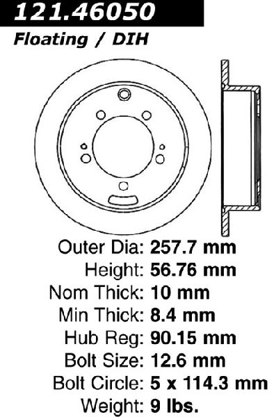 1997-2004 Mitsubishi Diamante Disc Brake Rotor - Rear (Centric)