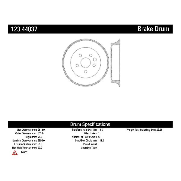 1998-2003 Toyota Sienna Brake Drum - Rear (Centric)