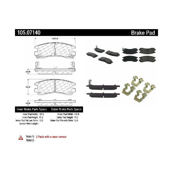 1992-2002 Cadillac Eldorado Disc Brake Pad Set - Rear (Centric)