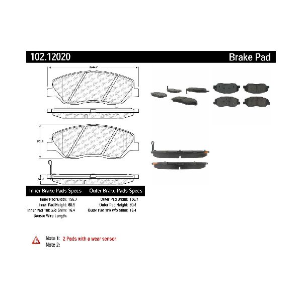 2007-2009 Hyundai Entourage Disc Brake Pad Set - Front (Centric)