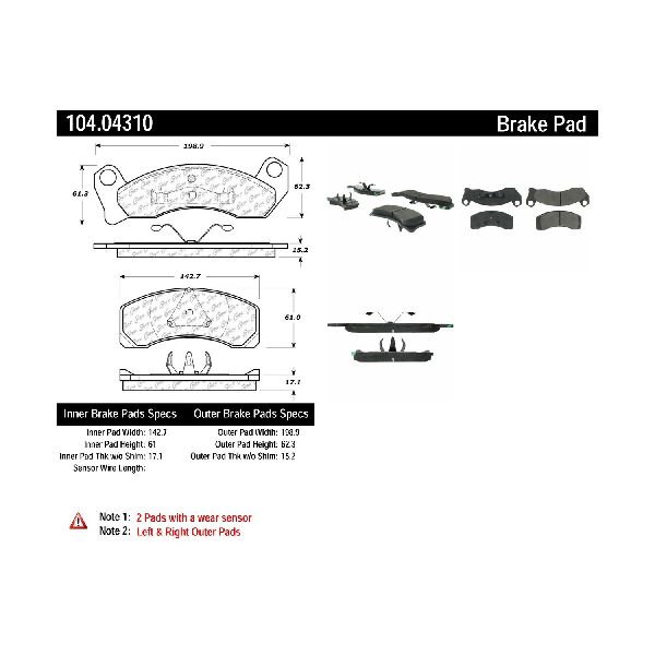 1987-1993 Ford Mustang Disc Brake Pad Set - Front (Centric)