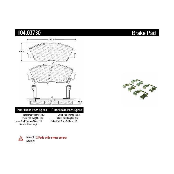 1988-1991 Honda Civic Disc Brake Pad Set - Front (Centric)