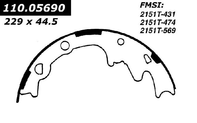 1975-1980 Ford Pinto Drum Brake Shoe - Rear (Centric)