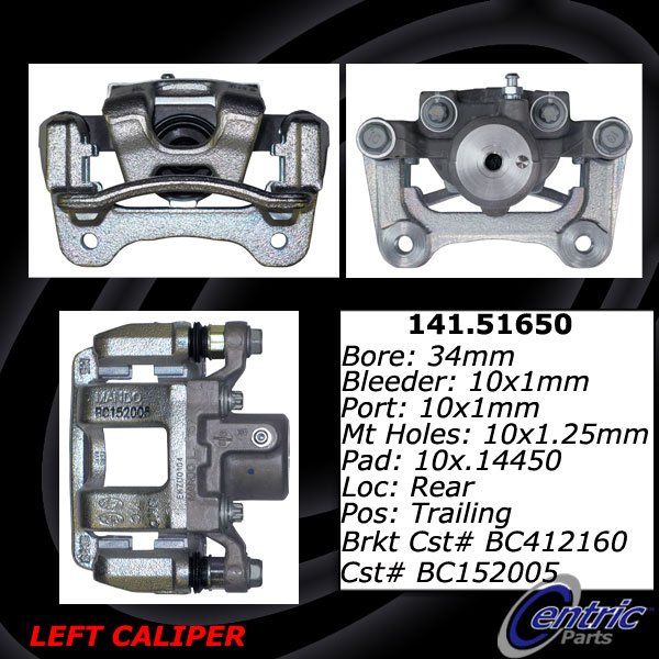 2011-2015 Kia Optima Disc Brake Caliper - Rear Left (Centric)