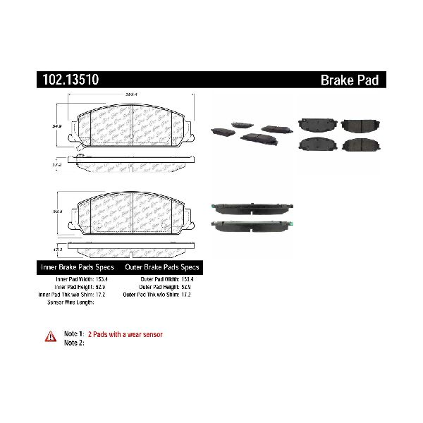 2008-2009 Pontiac G8 Disc Brake Pad Set - Front (Centric)