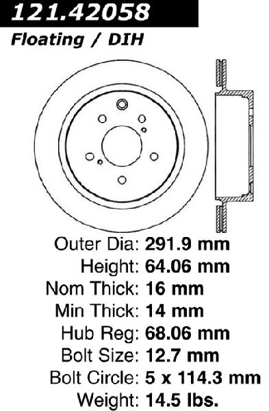 1997-2001 INFINITI Q45 Disc Brake Rotor - Rear (Centric)