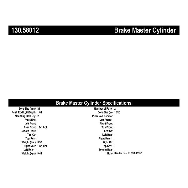 2016-2022 Fiat 500X Brake Master Cylinder (Centric)