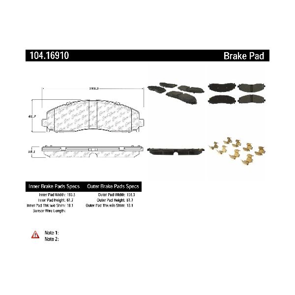 2012-2021 Ford F-350 Super Duty Disc Brake Pad Set - Rear (Centric)