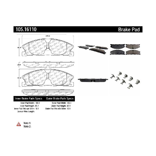 2013-2019 Ford Flex Disc Brake Pad Set - Front (Centric)