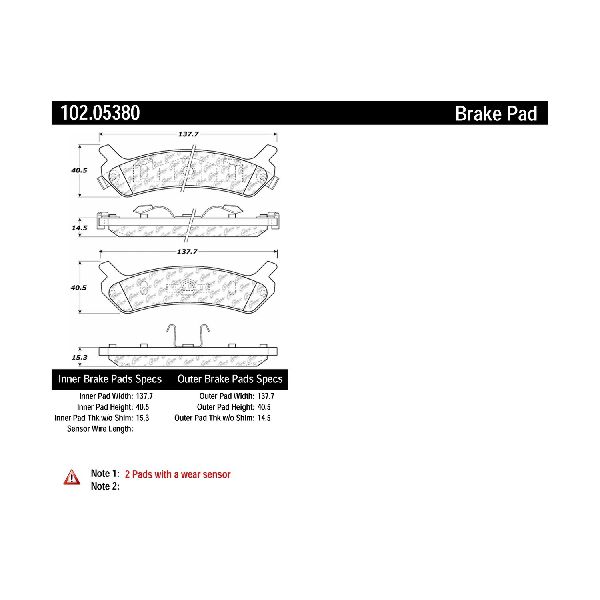 1991-1994 Hyundai Sonata Disc Brake Pad Set - Rear (Centric)