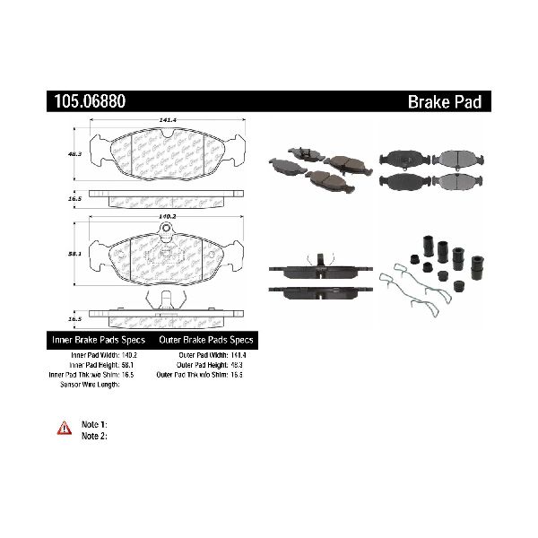 1995-1997 Jaguar XJR Disc Brake Pad Set - Rear (Centric)