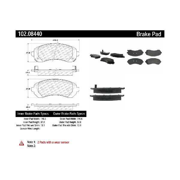 2001-2005 Pontiac Aztek Disc Brake Pad Set - Front (Centric)