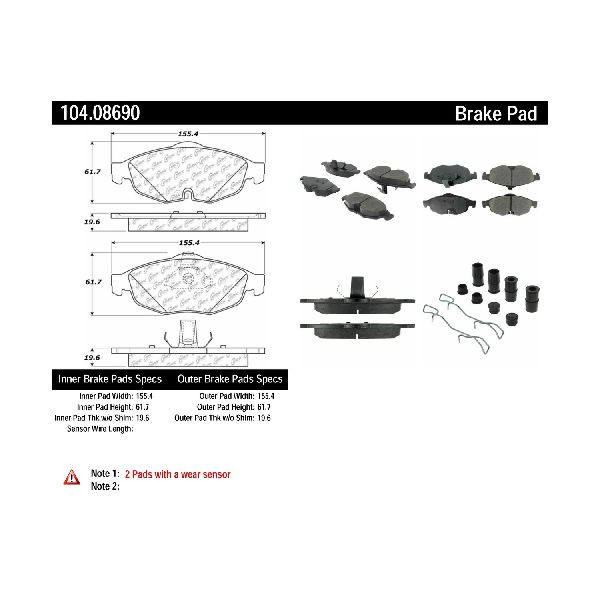 2001-2006 Dodge Stratus Disc Brake Pad Set - Front (Centric)