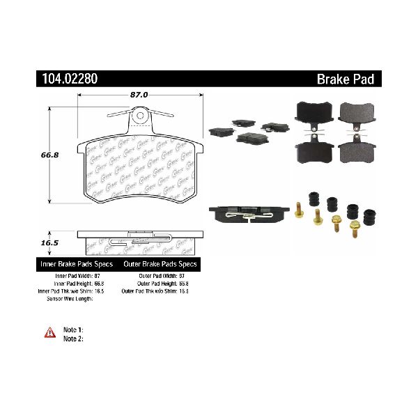 1995-1997 Audi A6 Disc Brake Pad Set - Rear (Centric)