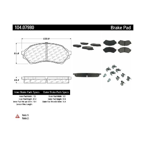 1999-2001 Mazda Protege Disc Brake Pad Set - Front (Centric)