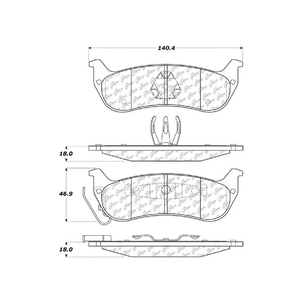 2004-2008 Chrysler Pacifica Disc Brake Pad Set - Rear (Centric)
