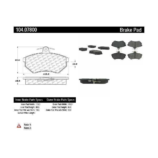 1996 Volkswagen Jetta Disc Brake Pad Set - Front (Centric)