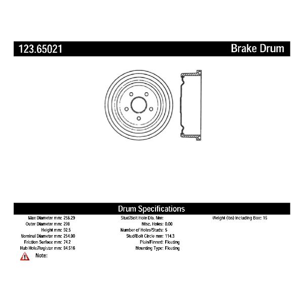 1994-1997 Mazda B2300 Brake Drum - Rear (Centric)