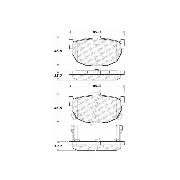 1994-2006 Hyundai Elantra Disc Brake Pad Set - Rear (Centric)