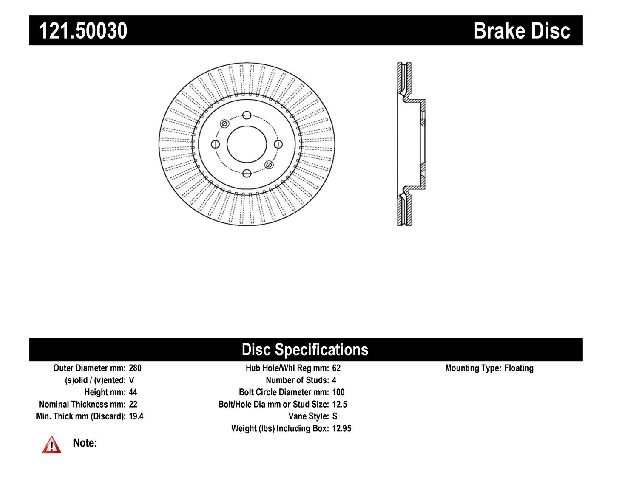 2012-2022 Kia Rio Disc Brake Rotor - Front (Centric)