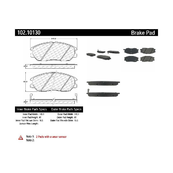 2004-2005 Hyundai XG350 Disc Brake Pad Set - Front (Centric)