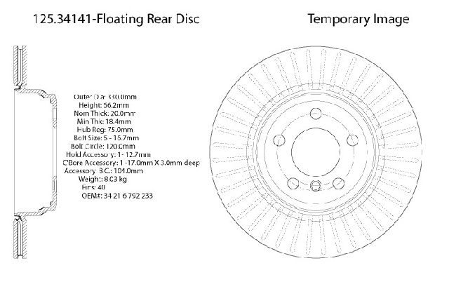 2014-2016 BMW 428i Disc Brake Rotor - Rear (Centric)