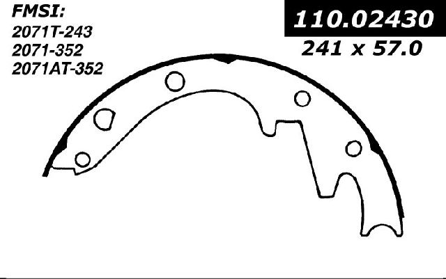 1962-1965 Mercury Villager Drum Brake Shoe - Front or Rear (Centric)