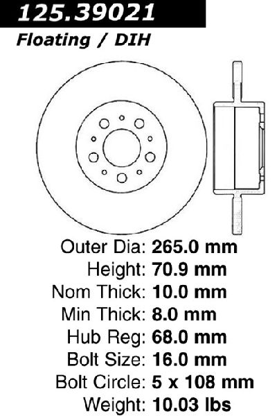 1995 Volvo 940 Disc Brake Rotor - Rear (Centric)