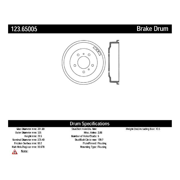1964-1975 Ford F-100 Brake Drum - Front (Centric)