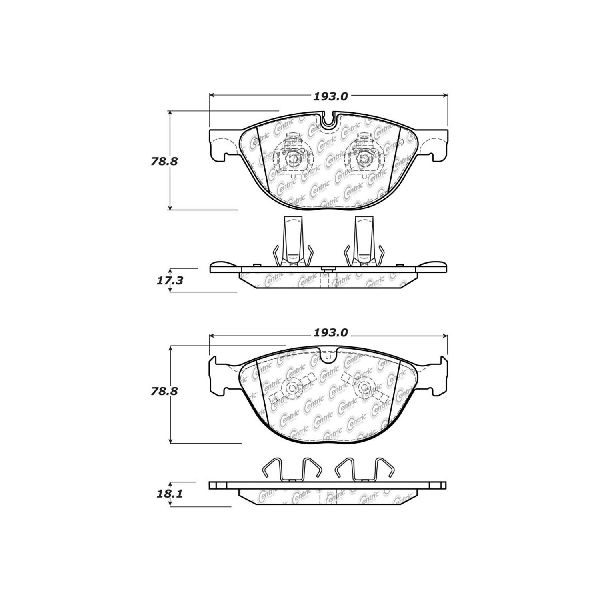 2010-2015 Jaguar XF Disc Brake Pad Set - Front (Centric)