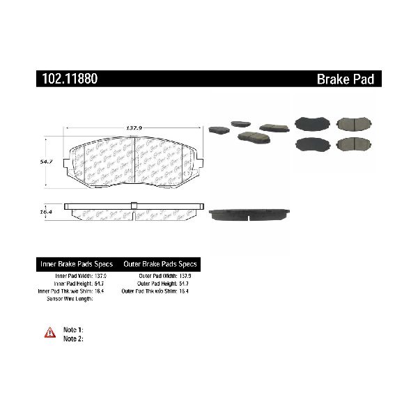 2006-2013 Suzuki Grand Vitara Disc Brake Pad Set - Front (Centric)