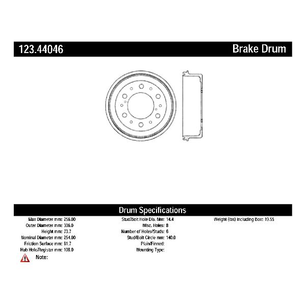 2005-2023 Toyota Tacoma Brake Drum - Rear (Centric)