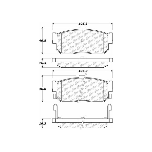 2000-2001 Nissan Sentra Disc Brake Pad Set - Rear (Centric)