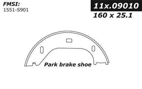 1979-1981 BMW 528i Parking Brake Shoe - Rear (Centric)
