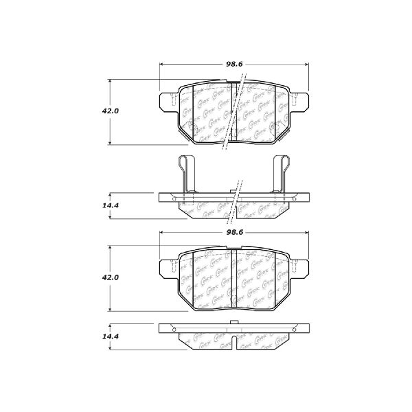2010-2019 Toyota Prius Disc Brake Pad Set - Rear (Centric)