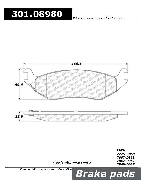 2003-2009 Dodge Durango Disc Brake Pad Set - Rear (Centric)