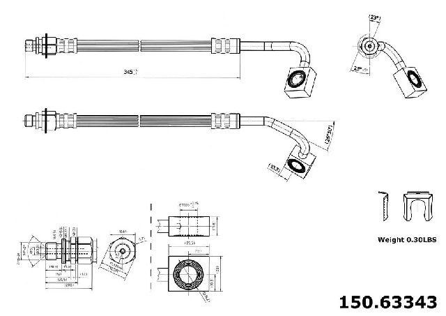 1998-2002 Dodge Intrepid Brake Hydraulic Hose - Rear Right (Centric)