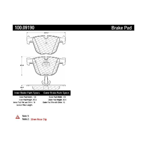 2004-2005 BMW 545i Disc Brake Pad Set - Rear (Centric)
