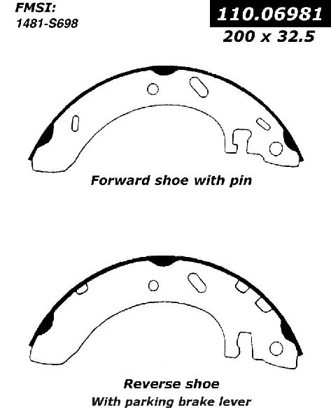 1995-1996 Dodge Stratus Drum Brake Shoe - Rear (Centric)
