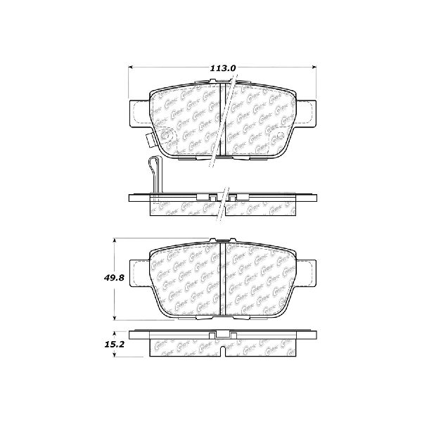 2006-2014 Honda Ridgeline Disc Brake Pad Set - Rear (Centric)