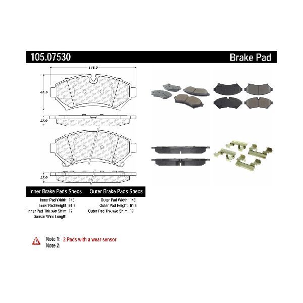 1998-2003 Cadillac Seville Disc Brake Pad Set - Front (Centric)