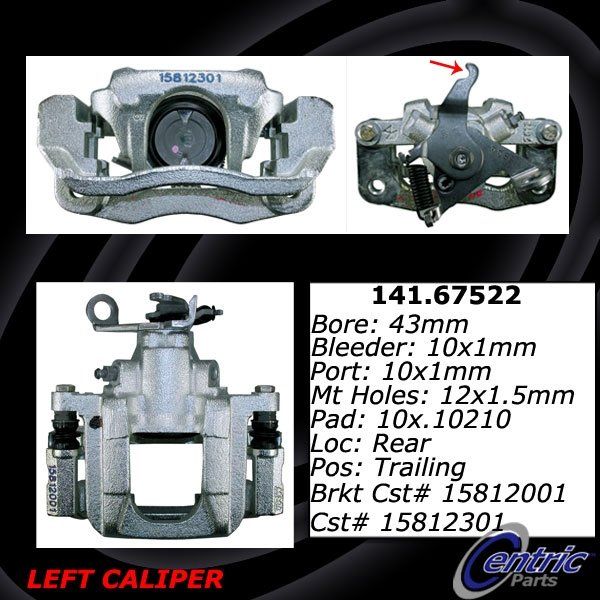 2009-2013 Dodge Journey Disc Brake Caliper - Rear Left (Centric)
