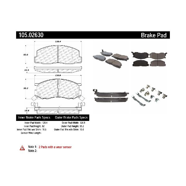 1984-1989 Toyota Van Disc Brake Pad Set - Front (Centric)