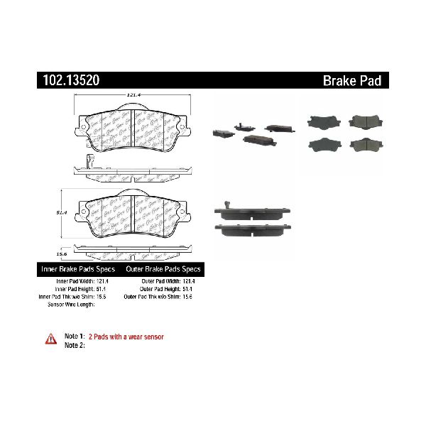 2008-2009 Pontiac G8 Disc Brake Pad Set - Rear (Centric)
