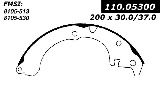 1983-1988 Toyota Tercel Drum Brake Shoe - Rear (Centric)